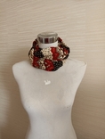 Красивый двойной теплый женский шарф хомут в орнамент вискоза, photo number 5