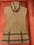 Платье вязаное серое, Италия, шерсть, мохер, р.S, фото №8