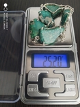 Кольє намисто срібне з зеленою бірюзою натуральний камінь вінтаж, photo number 8