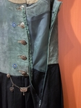 Винтаж аутентичный сарафан альпийский стиль кожа лён вышивка, фото №7