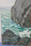 "Rocks by the Sea" P. Brediuk 1977 47.5x45 cm, oil on cardboard, photo number 3