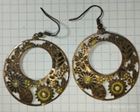 Vintage copper earrings with enamel, photo number 2