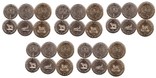 Macedonia Macedonia - 5 pcs x set of 3 coins 1 + 2 + 5 Denari 1995 FAO, photo number 2