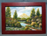 Painting River-forest landscape Signature Vintage, photo number 6