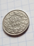 1/2 франка 1921 рік Швейцарія срібло, фото №6