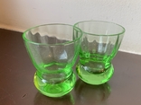 Stacks uranium glass 2 pcs. inner cut Germany, photo number 2