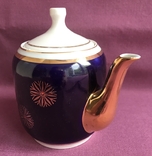 Kettle Golden Snowflake. Porcelain, cobalt, gilding. Dovbysh. 1970s. Porcelain., photo number 4