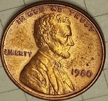 США 1 цент 1980, фото №2