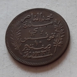 Туніс, 10 сантимів, 1917 рік, бронза, фото №2