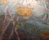 Джунгли тигр, панно картина заготовка, шёлк, фото №2