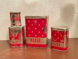 Полный комплект из 18 металлических красных контейнеров банок для кухни 1970-х годов, фото №13