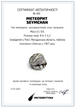 Заготовка-вставка з метеорита Seymchan, 0,6 г, із сертифікатом автентичності, фото №3