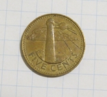 5 центов, 1995, Барбадос, фото №2