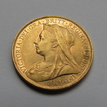 1 фунт (соверен) 1899 г. Великобритания, фото №2