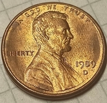 США 1 цент 1989 D, фото №2