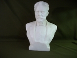 3И129 Бюст композитор Чайковский, белый пластик, СССР, высота 22 см, фото №2