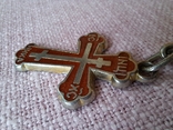 Брелок Крест с эмалью привеска, красная эмаль, фото №5