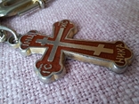Брелок Крест с эмалью привеска, красная эмаль, фото №6