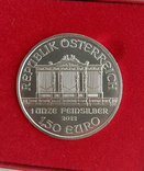 Серебряные 1,5 евро 2022 г, Австрия, Венская филармония, 1 унция (0.999) В ФУТЛЯРЕ, фото №4