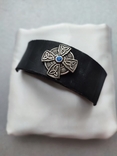 Стильный кожаный браслет "Кельтский крест", фото №2