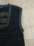 Красивый ажурный жилет женский черный низ с люрексом 48, фото №8