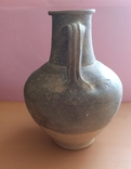 Красноглиняная античная керамика римского периода ,высота 20 см ,диаметр горлышка- 6 см, фото №5