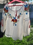 Сорочка льняна з маками, фото №2