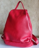 Рюкзак красный Италия натуральная кожа, фото №2
