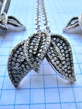 Срібний набір (ланцюжок, підвісок, сережки), фото №7