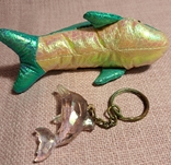 Винтаж Брелок дельфин гранёный + акула, рыба, фото №8