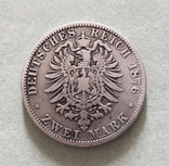 2 марки, 1876 г, Пруссия, серебро, фото №3