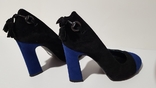 Туфли на каблуке сине-черные, фото №2