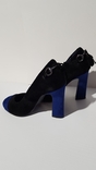 Туфли на каблуке сине-черные, фото №3