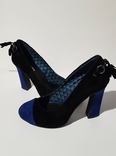 Туфли на каблуке сине-черные, фото №8