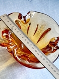 Ваза интерьерная янтарное гутное стекло 1,8 кг, фото №7