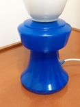 Настільна лампа-нічник синє скло флюоресцентний перемикач, фото №5