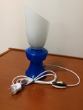 Настільна лампа-нічник синє скло флюоресцентний перемикач, фото №10