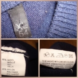Шерстяной мужской теплый свитер т синий XL 54, фото №10