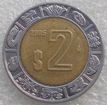 2 Песо 2005 г. Мексика, photo number 2