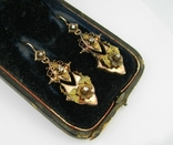 Серьги Золото 56 Krumbugel Бриллианты Российская Империя 19 век оригинал, photo number 2