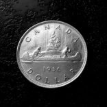 1 доллар Канада 1936 состояние серебро, фото №5