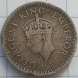 Индия - Британская 1\4 рупии, 1943 Отметка монетного двора: "" - Бомбей, фото №2