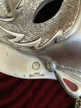 Венецианская маска посеребрённая с деталями из эмали, фото №4