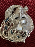 Венецианская маска посеребрённая с деталями из эмали, фото №9