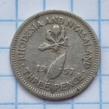 Родезія та Ньясаленд 3 пенса, 1957, фото №2