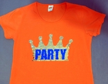 Жіноча футболка змінює напис Queen Party відео, фото №2