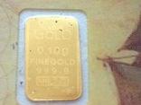 Слиток золота 999.9 0,1 гр. Лот №103, фото №6