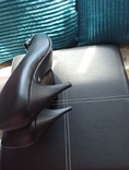 Красивые женские туфли кожа каблук черные с бантиком р. 25, фото №5