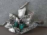 Винтажная дизайнерская брошь "Каменный цветок". Серебро, камень. 17,30 грамма., фото №12