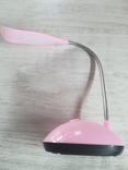 Настольная мини лампа на батарейках беспроводная, светодиодная Led-7188 розовая, фото №3